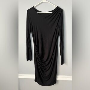 Three Dots Classic Black Long Sleeve Dress
